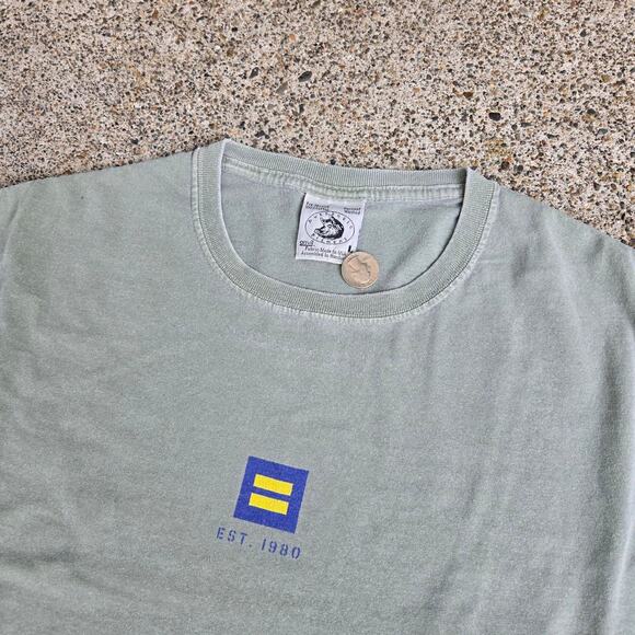 Vtg 90s EQUAL RIGHTS CAMPAIGN Equal Sign Box Logo Graphic Political T Shirt L - Picture 3 of 6